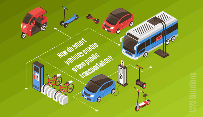How do smart vehicles enable green public transportation?